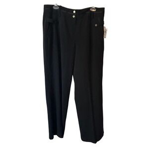 NWT Larry Levine Black Dress Pants Career Wear‎ Straight Leg Trousers Size 14